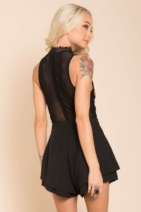 Meilani Collar Romper Black on Sale