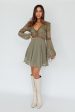 Carson Crochet Details Dress Olive on Sale