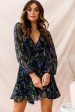 Wisteria Lane Long Sleeve Tea Dress Navy For Sale