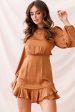 Sydney Double Bow Back Dress Copper Hot on Sale