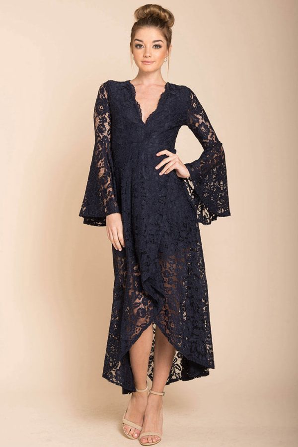 Aviva Gypsy Glam Maxi Dress Navy Online now