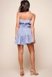 Louisa Elasticated Waist Ruffle Hem Romper Blue Hot on Sale