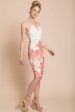 Isla Floral Bodycon Dress White Orange For Discount