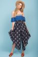 Brooke Off The Shoulder Maxi Romper Navy Online Hot Sale