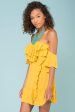 Audrina Ruffled Dress Yellow Mustard For Cheap