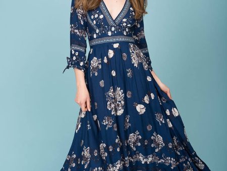 Zaika Maxi Dress Navy For Discount