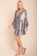 Brielle Bell Sleeve Summer Dress Blue Print Online now