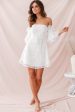 Arna Bell Sleeve Embroidery Dress White Online now