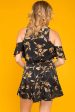 Camila Floral Off The Shoulder Romper Black Online Hot Sale