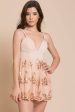 Mila Open Back Lace Romper Rose Gold Discount