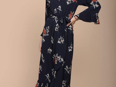 Alice Floral Maxi Dress Navy For Cheap