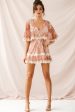 Caspar Batwing Lace Dress Rose Beige Online Sale