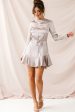 Interstellar Ruffle Hem Long Sleeve Dress Champagne Sale