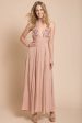 Summer Wedding Embroidered Floral Maxi Dress Mocha on Sale