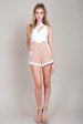 Noelle Asymmetrical Party Romper White   Beige Discount