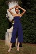 Chosen Strapless Wide Leg Jumpsuit Navy Supply