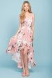 Angelina Hi Low Floral Print Dress Pink Blush Online