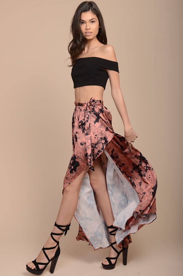 Briley Floral Maxi Skirt Pink Hot on Sale