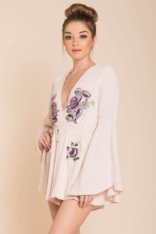 Lailani Floral Romper Nude Online Hot Sale