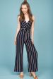 Kallie Striped Jumpsuit Navy Online Sale