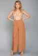 Ayelle Wide Leg Dress Pant Camel Hot on Sale