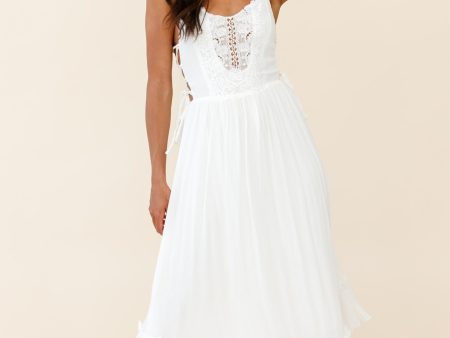 Angel Lace-up Maxi Dress White Online Hot Sale