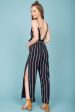 Kallie Striped Jumpsuit Navy Online Sale