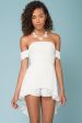 Jessa Hi-Low Summer Brunch Romper White Online now