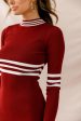 Varsity Long Sleeve Mini Dress Rose For Cheap