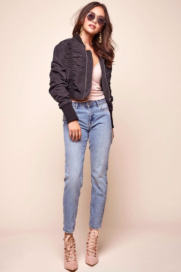 Kinney Biker Jacket Black Hot on Sale