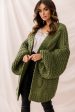 Vermont Oversized Garter Knit Cardigan Olive Sale