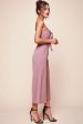 Khloe Bow Tie Wide Leg Jumpsuit Dusty Pink Hot on Sale