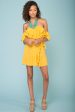 Audrina Ruffled Dress Yellow Mustard For Cheap