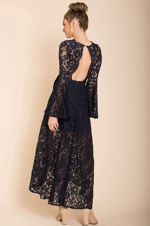 Aviva Gypsy Glam Maxi Dress Navy Online now