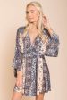 Brielle Bell Sleeve Summer Dress Blue Print Online now